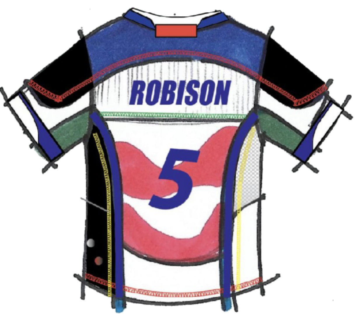 Robinson name detail — jersey back