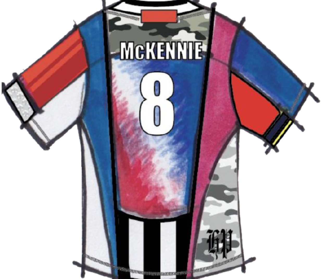 McKennie name detail — jersey back